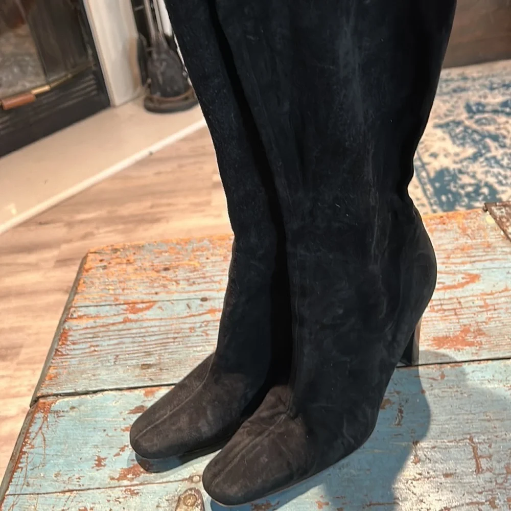 Vicini Giuseppe Zanotti Black Suede Over Knee Boots EU 38.5 Italy